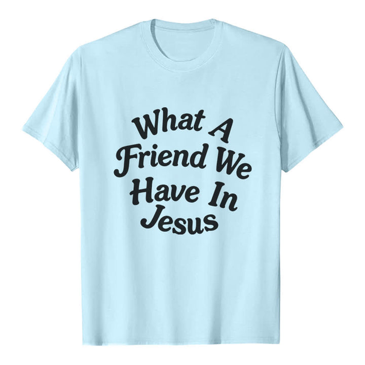 Christianartworkshop What A Friend We Have In Jesus Premium T-Shirt - Blue - 2XL - image 4