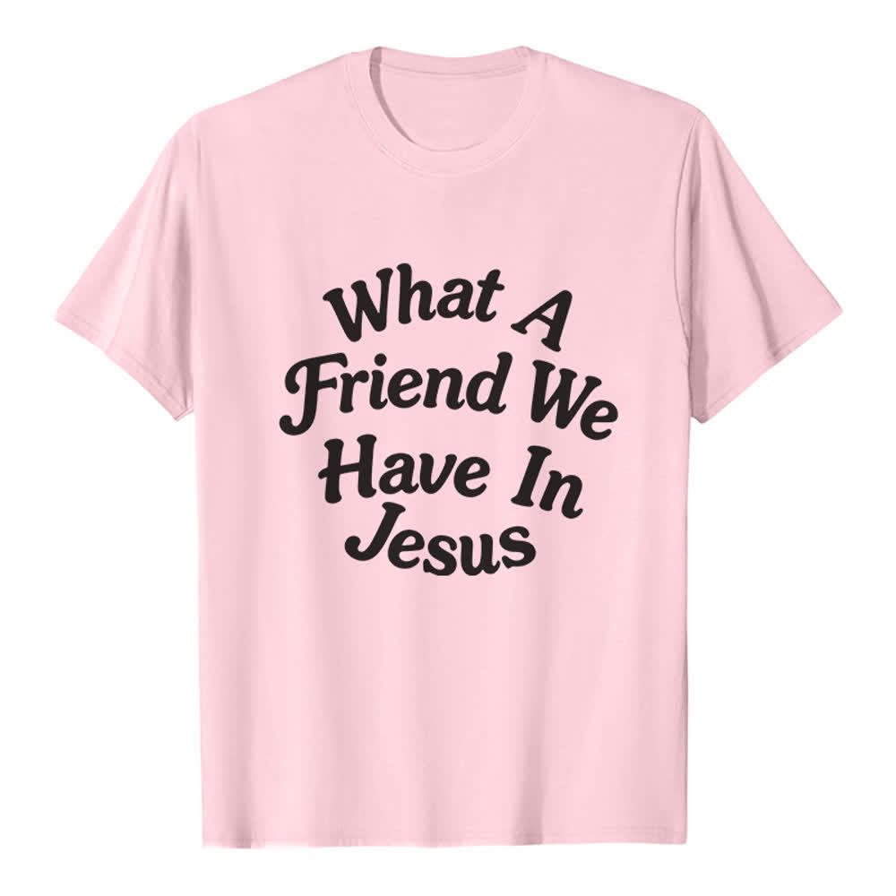 Christianartworkshop What A Friend We Have In Jesus Premium T-Shirt - Pink - 2XL - image 1