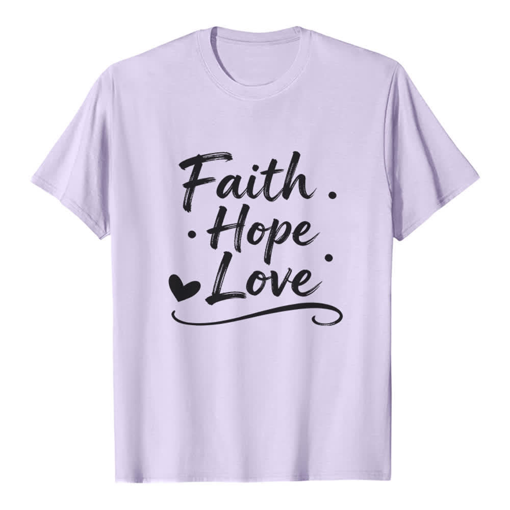 Christianartworkshop Vintage Handwritten Faith Hope Love Premium T-Shirt - Purple - 2XL - image 1