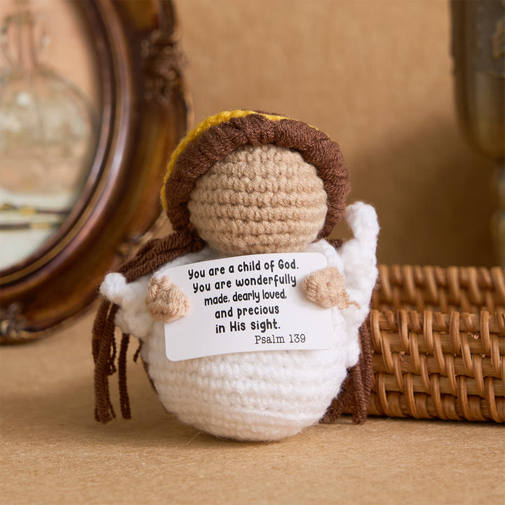 Christianartworkshop Crocheted Q-Version Jesus & Angel & Cross Set: Emblem of Divine Joy & Grace - Angel - image 5