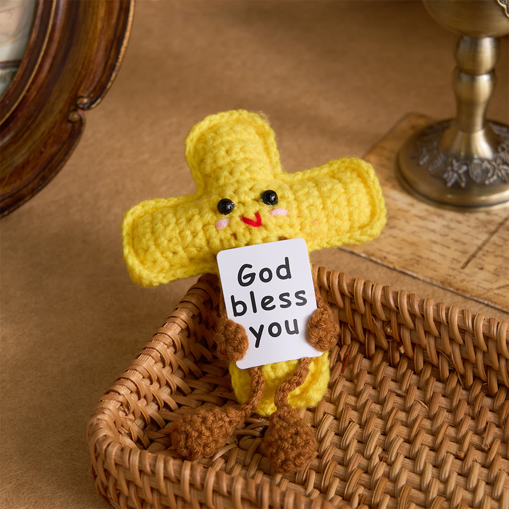 Christianartworkshop Crocheted Q-Version Jesus & Angel & Cross Set: Emblem of Divine Joy & Grace - image 2