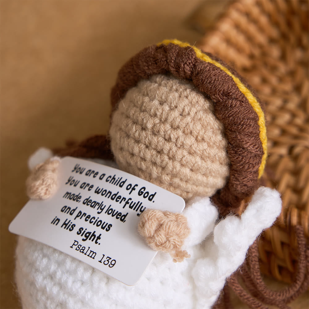 Christianartworkshop Crocheted Q-Version Jesus & Angel & Cross Set: Emblem of Divine Joy & Grace - image 9