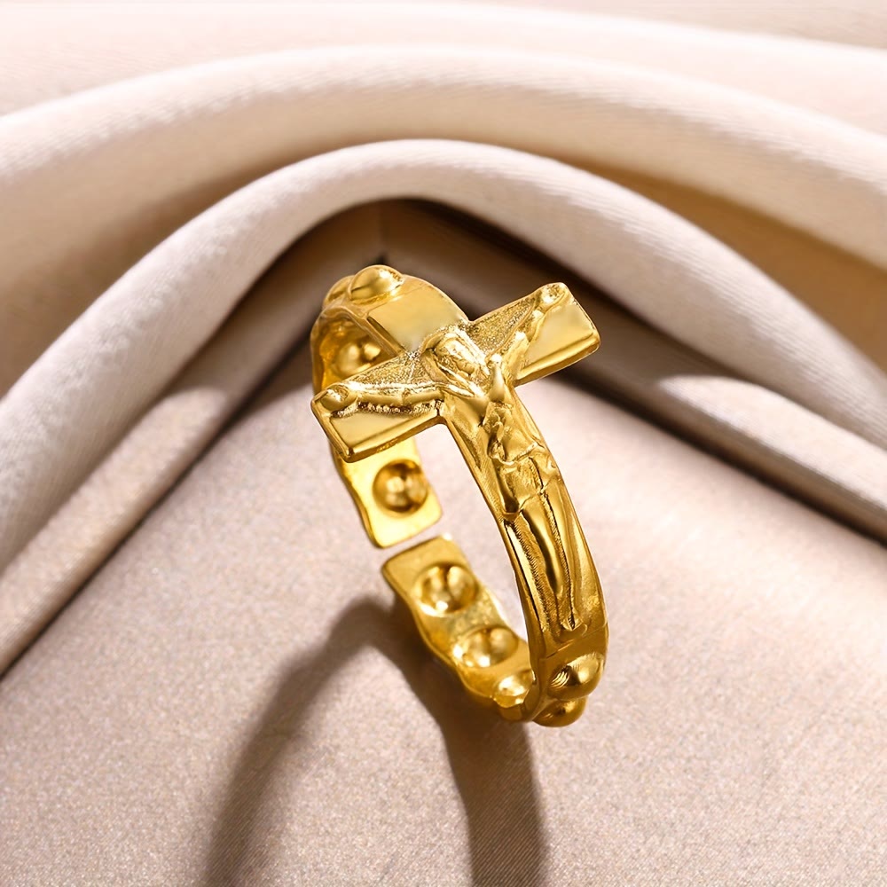 Devotion Ring ChristianArtworkShop Timeless Cross Engraved Adjustable Devotion Ring ...