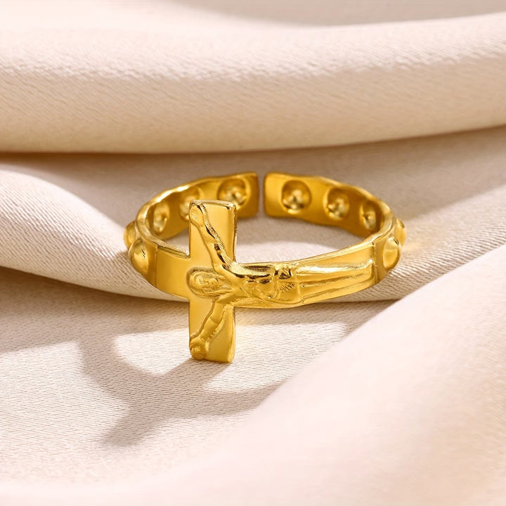 Devotion Ring ChristianArtworkShop Timeless Cross Engraved Adjustable Devotion Ring ...
