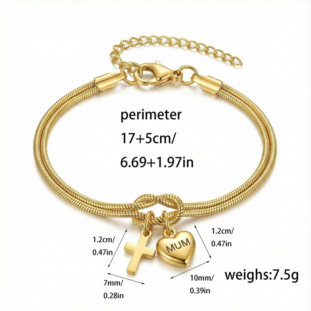 Christianartworkshop Knot of Love Cross Heart Charm Adjustable Bracelet: Emblem of Devotion & Divine Grace - image 4