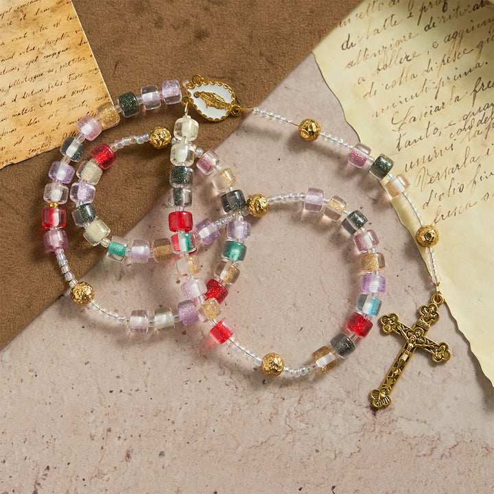 Christianartworkshop Multi-Color Resin Bead Rosary: Emblem of Divine Joy & Marian Grace - image 2