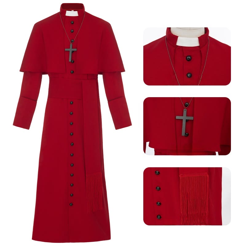Christianartworkshop Multicolor Ceremonial Roman Soutane Cassock: Medieval Priest Aesthetics - image 16