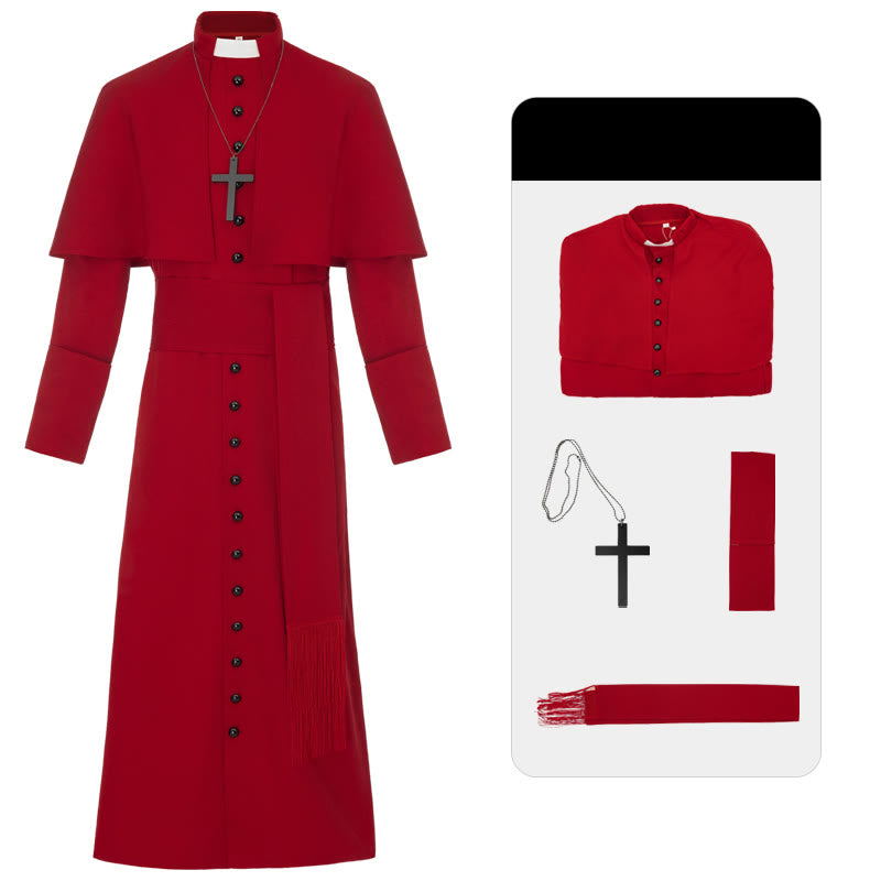 Christianartworkshop Multicolor Ceremonial Roman Soutane Cassock: Medieval Priest Aesthetics - image 20