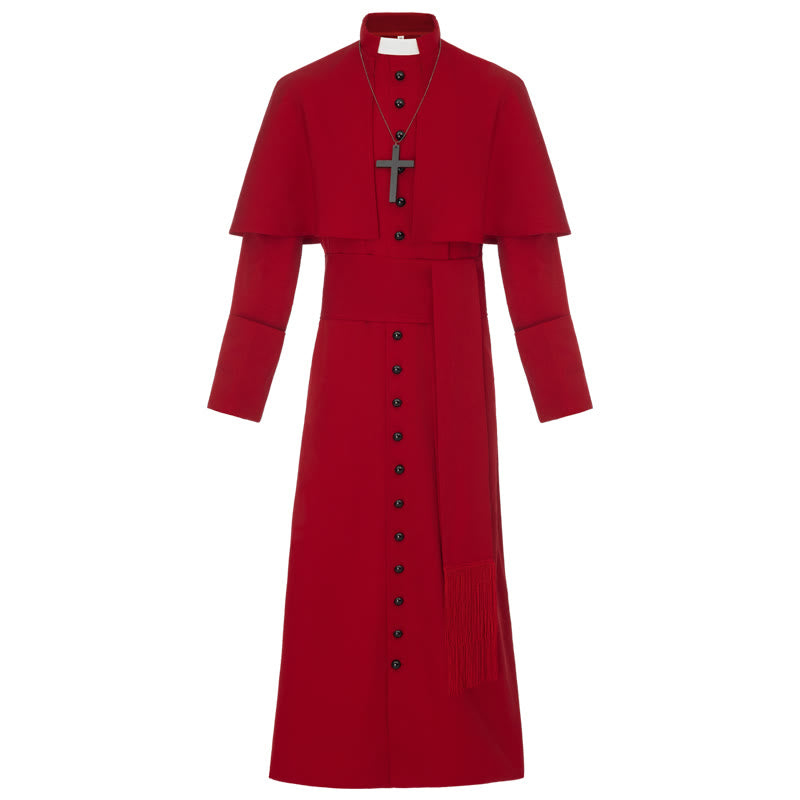 Christianartworkshop Multicolor Ceremonial Roman Soutane Cassock: Medieval Priest Aesthetics - Red - 3XL - image 13