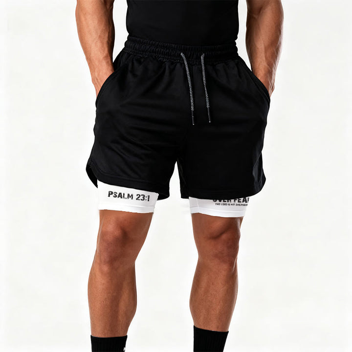 Christianartworkshop Psalms 23:1 Faith Over Fear Eagle Performance Shorts - image 7