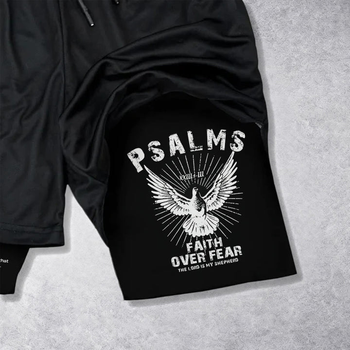 Christianartworkshop Psalms 23:1 Faith Over Fear Eagle Performance Shorts - image 13