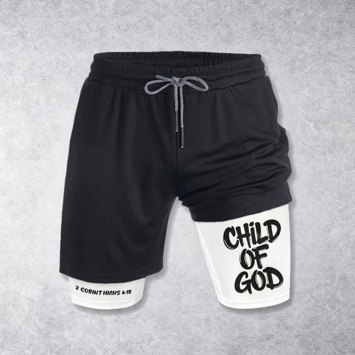 Christianartworkshop 2 Corinthians 6:18 Child Of God Performance Shorts - White - 3XL - image 9