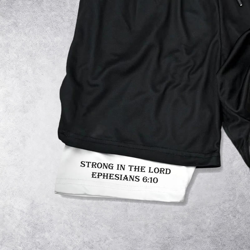Christianartworkshop Ephesians 6:10 Strong In The Lord Barbell Cross Performance Shorts - image 6