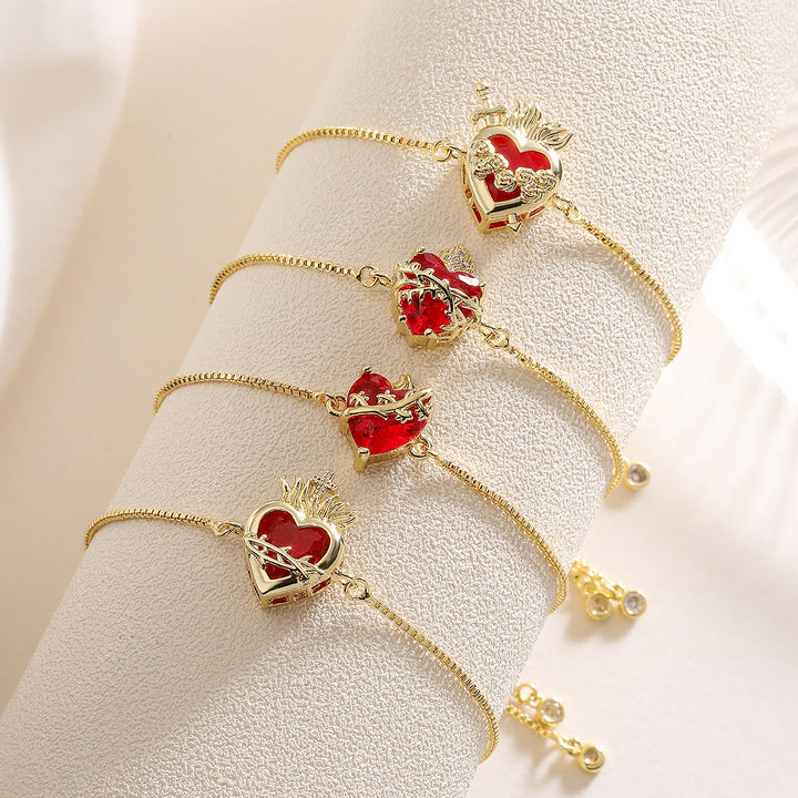 Christianartworkshop Elegant Sacred Heart Devotion Bracelet: Embodying Christ's Love And Spiritual Strength - image 0