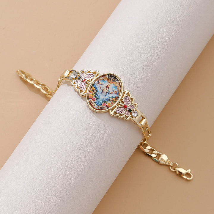 Christianartworkshop Jesus Christ & Butterfly Bracelet: Elevating Daily Devotion With Sacred Symbolism - Colored Butterfly - image 2