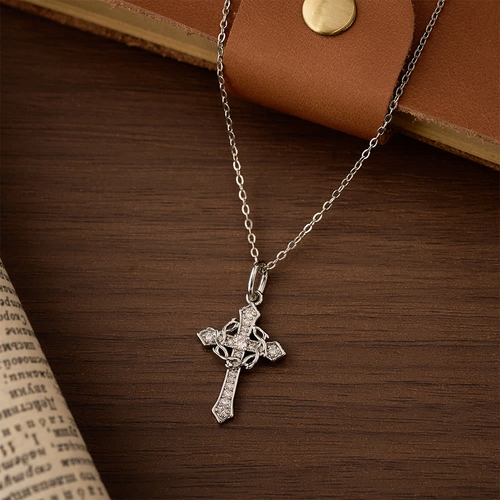 Christianartworkshop Sparkling Geometric Cross Necklace: A Symbol of Eternal Hope And Divine Protection - Silver - image 5