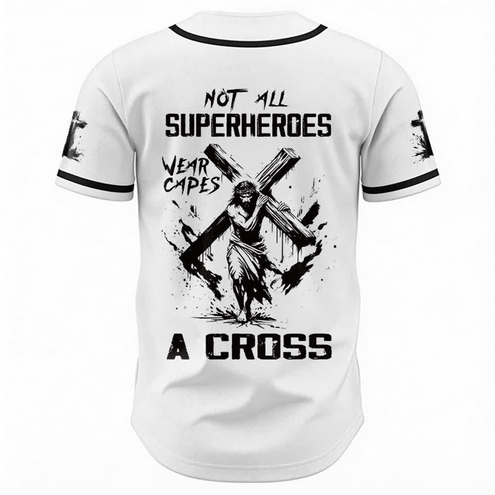 Christianartworkshop Not All Superheroes Wear Capes A Cross Unisex Baseball Jersey - image 5