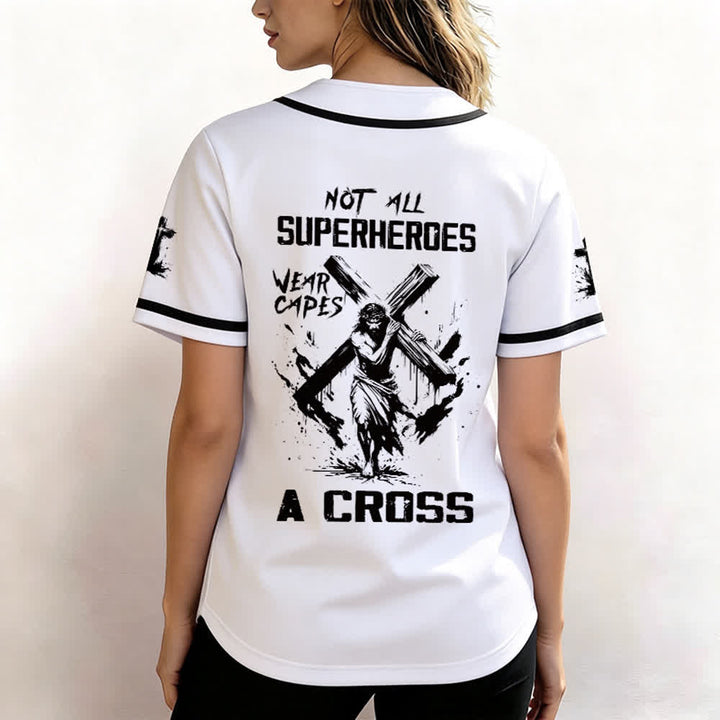 Christianartworkshop Not All Superheroes Wear Capes A Cross Unisex Baseball Jersey - image 3