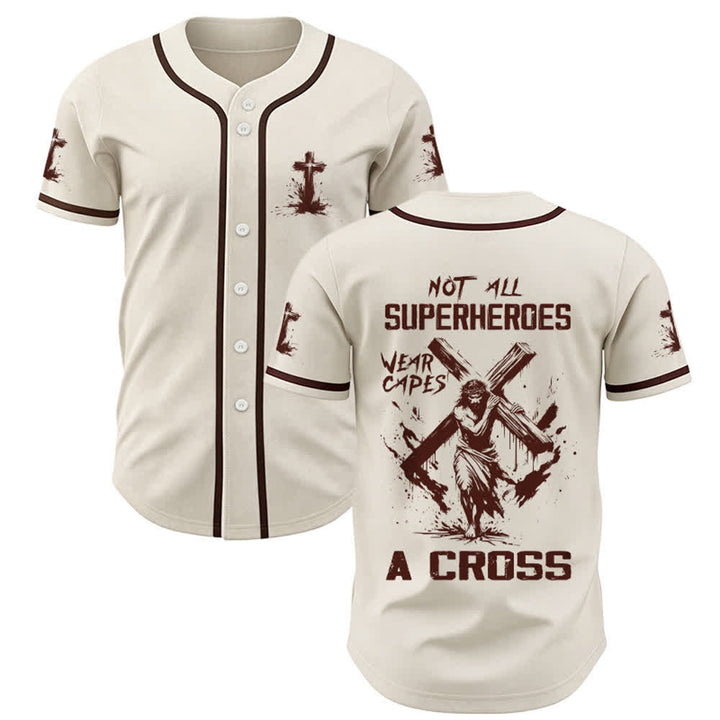 Christianartworkshop Not All Superheroes Wear Capes A Cross Unisex Baseball Jersey - Apricot - 5XL - image 25