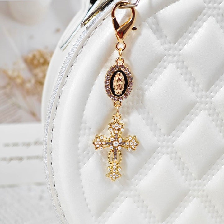 Christianartworkshop Ornate Our Lady Medallion Cross Keychain: Emblem Of Redemption & Spiritual Protection - Dark Purple - image 9