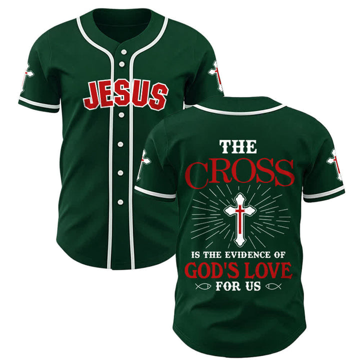 Christianartworkshop The Cross Is The Evidence Of God's Love Unisex Baseball Jersey - Green - 5XL - image 25
