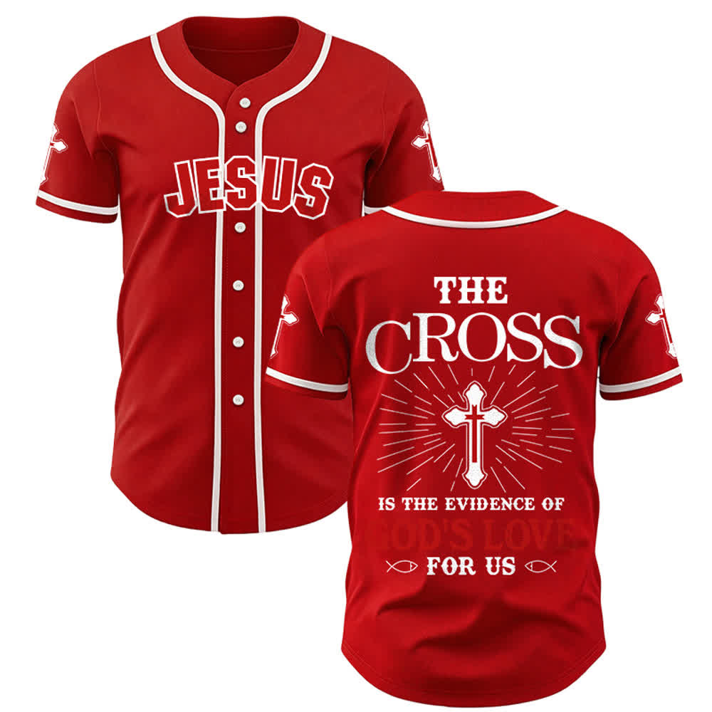 Christianartworkshop The Cross Is The Evidence Of God's Love Unisex Baseball Jersey - Red - 5XL - image 13