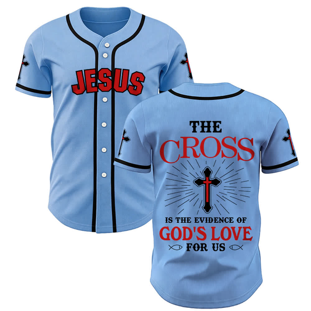 Christianartworkshop The Cross Is The Evidence Of God's Love Unisex Baseball Jersey - Blue - 5XL - image 19