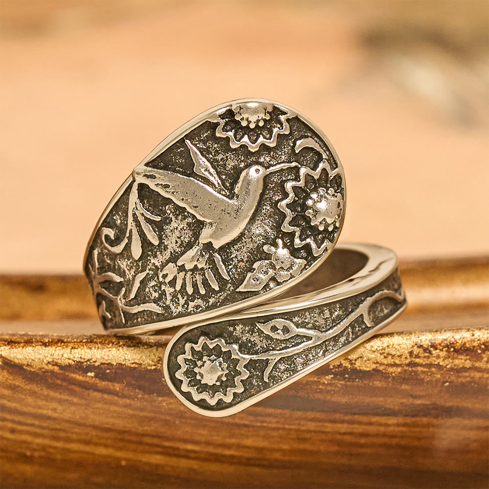 Christianartworkshop Hummingbird Holy Spirit Adjustable Wrap Ring: Emblem of Divine Grace & Natural Joy - image 4