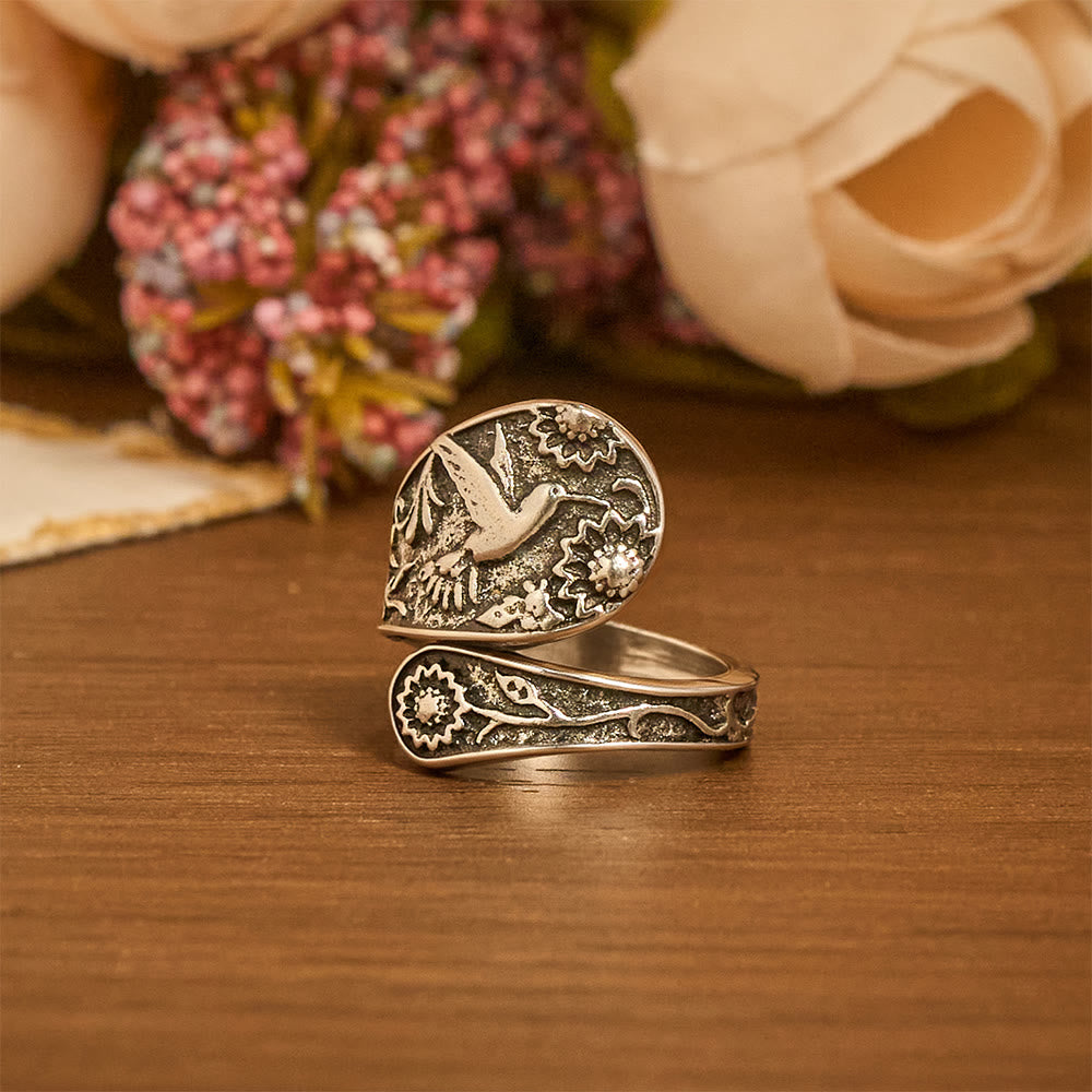 Christianartworkshop Hummingbird Holy Spirit Adjustable Wrap Ring: Emblem of Divine Grace & Natural Joy - image 2