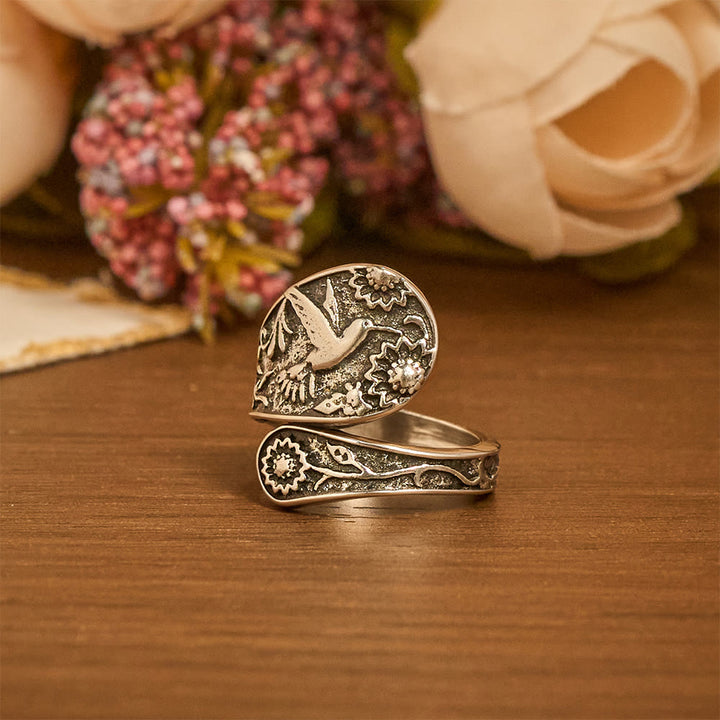 Christianartworkshop Hummingbird Holy Spirit Adjustable Wrap Ring: Emblem of Divine Grace & Natural Joy - image 2
