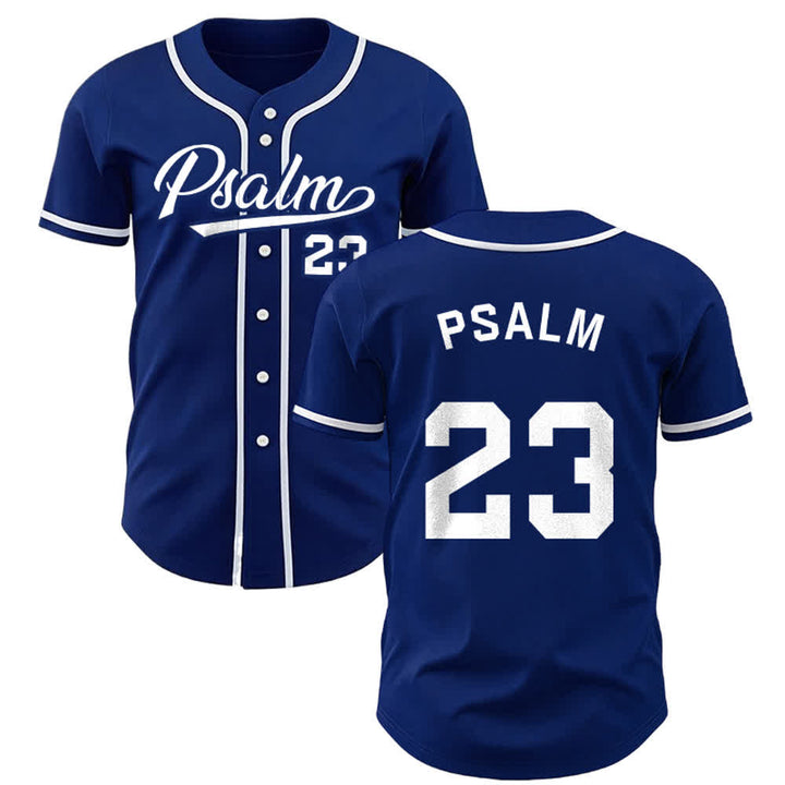 Christianartworkshop Retro Sport Style Psalm 23 Unisex Baseball Jersey - Navy Blue - 5XL - image 0