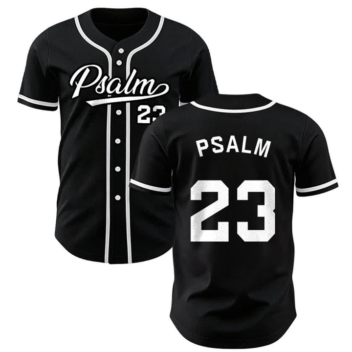 Christianartworkshop Retro Sport Style Psalm 23 Unisex Baseball Jersey - Black - 5XL - image 10