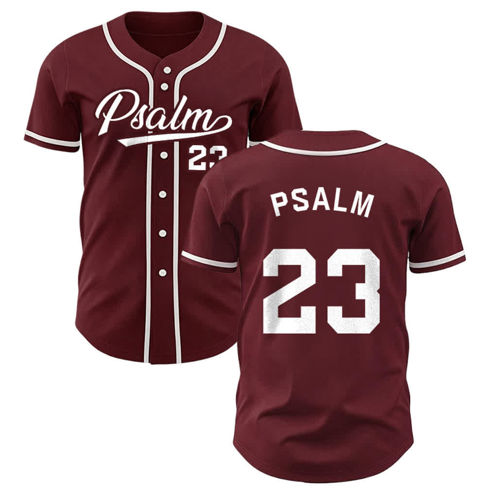Christianartworkshop Retro Sport Style Psalm 23 Unisex Baseball Jersey - Wine - 5XL - image 16