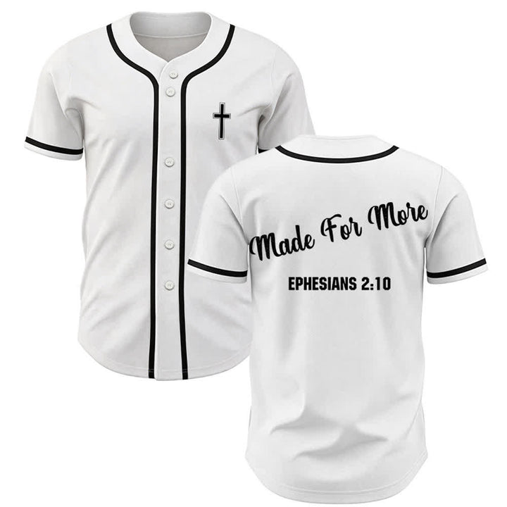 Christianartworkshop Made For More Ephesians 2:10 Unisex Baseball Jersey - White - 5XL - image 7