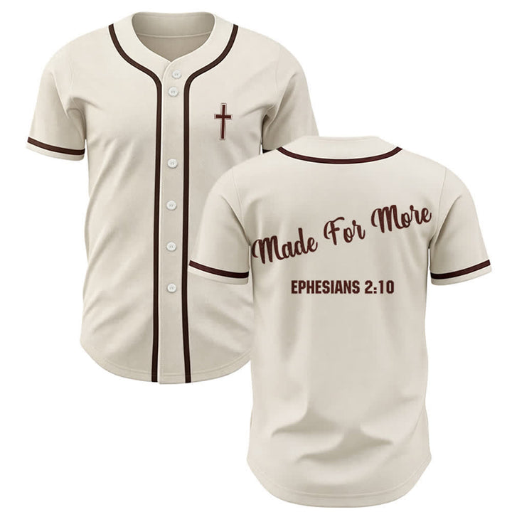 Christianartworkshop Made For More Ephesians 2:10 Unisex Baseball Jersey - Apricot - 5XL - image 25