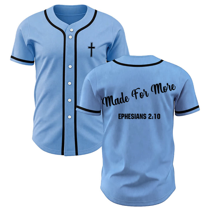 Christianartworkshop Made For More Ephesians 2:10 Unisex Baseball Jersey - Blue - 5XL - image 16