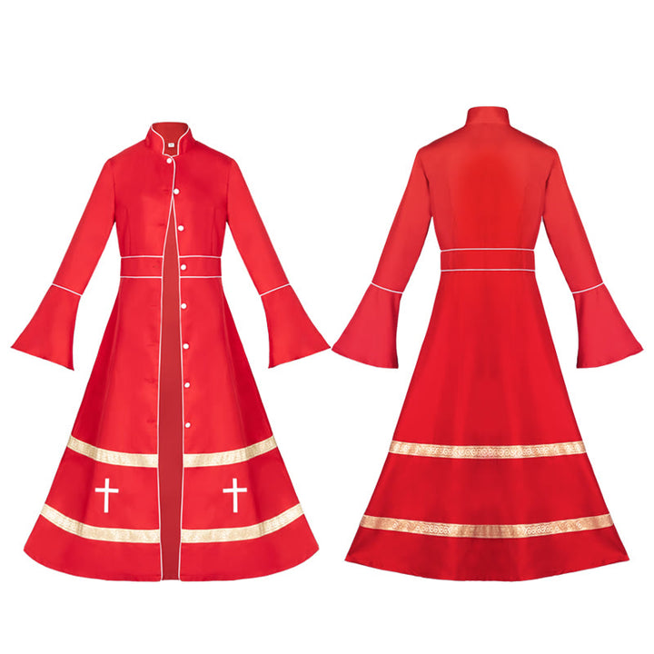 Christianartworkshop Multicolor Flared Sleeves Cassock with Cross Motifs & Ritual Aesthetic - image 9