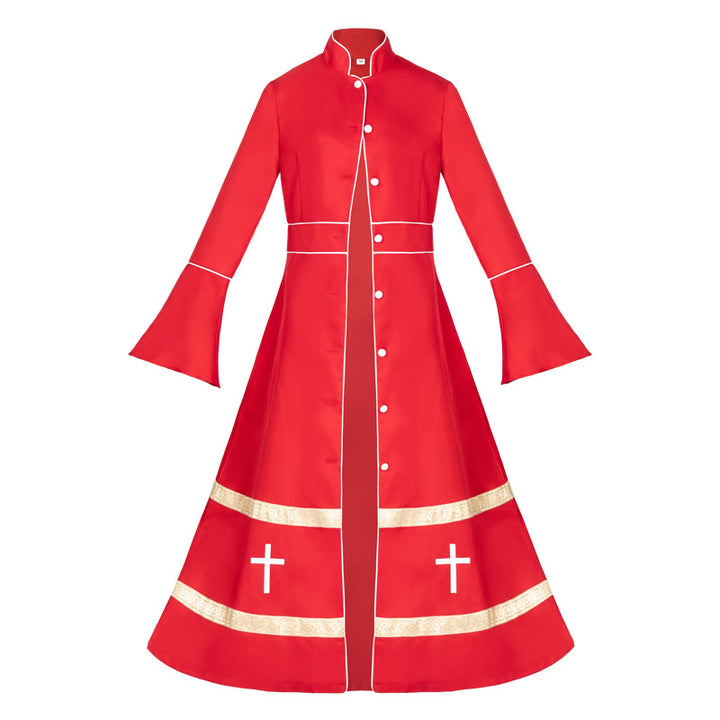 Christianartworkshop Multicolor Flared Sleeves Cassock with Cross Motifs & Ritual Aesthetic - image 2