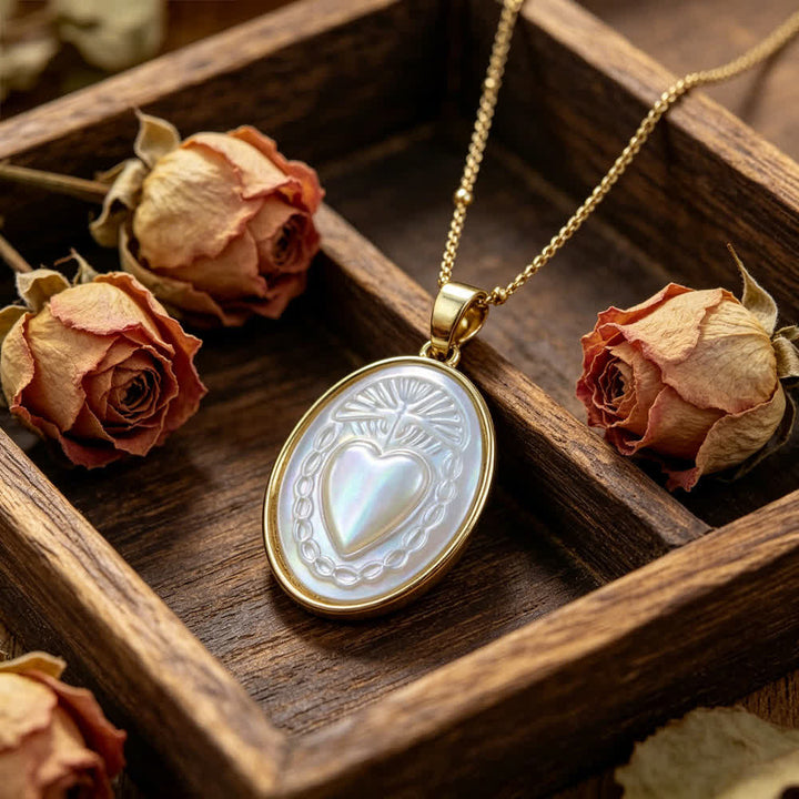Christianartworkshop Natural White Pearl Saint Necklace: Sacred Heart, Jesus, Our Lady & St. Michael - image 6