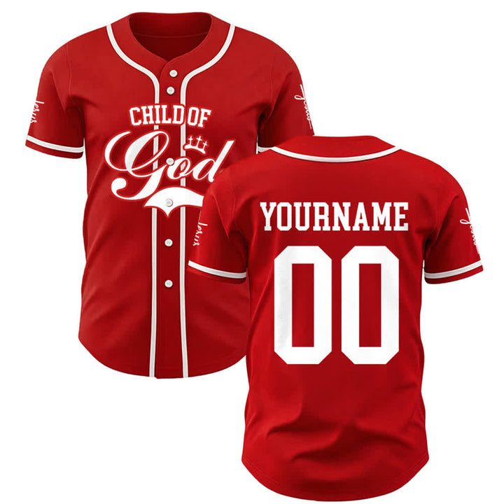 Christianartworkshop Child Of God Personalized Name Number Unisex Custom Baseball Jersey - Red - 5XL - Name & Number Customized - image 11