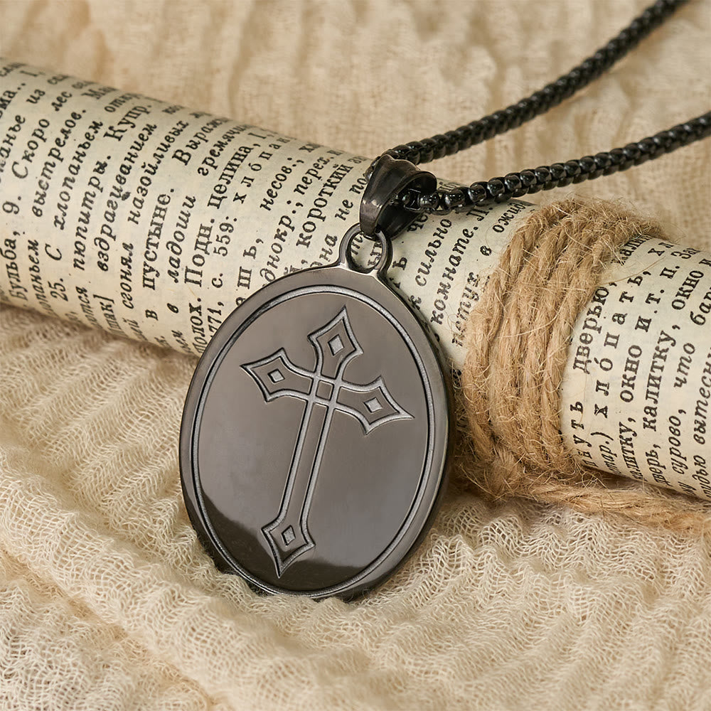 Christianartworkshop Tri-Color Sacred Heart & Cross Dual-Sided Medallion Necklace: Emblem of Divine Love - image 9