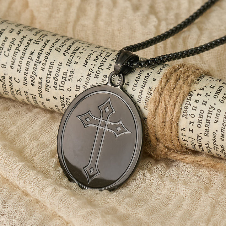 Christianartworkshop Tri-Color Sacred Heart & Cross Dual-Sided Medallion Necklace: Emblem of Divine Love - image 9