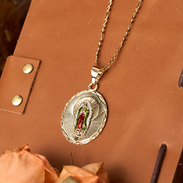 Christianartworkshop Four Styles Radiant Virgin Mary Oval Medallion Necklace: A Token of Heavenly Blessing - image 8