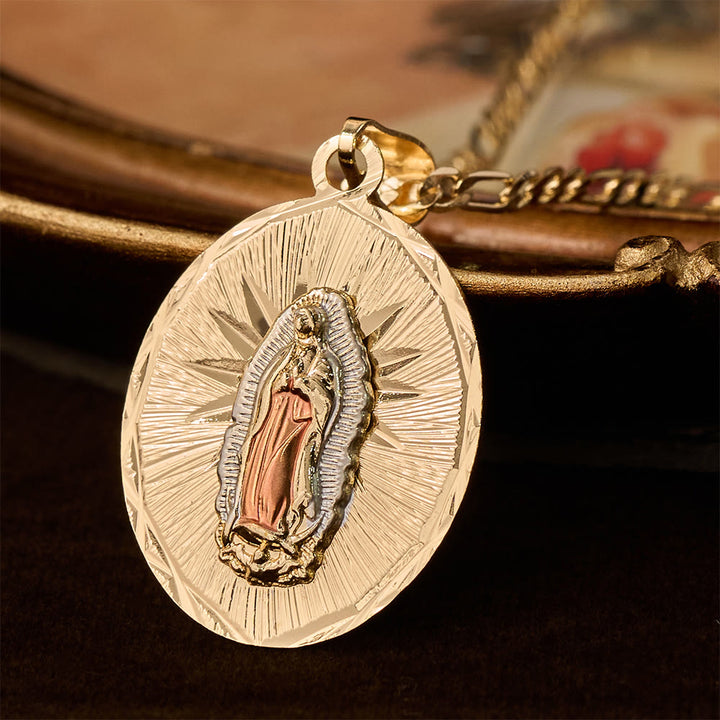 Christianartworkshop Four Styles Radiant Virgin Mary Oval Medallion Necklace: A Token of Heavenly Blessing - Our Lady C - image 9