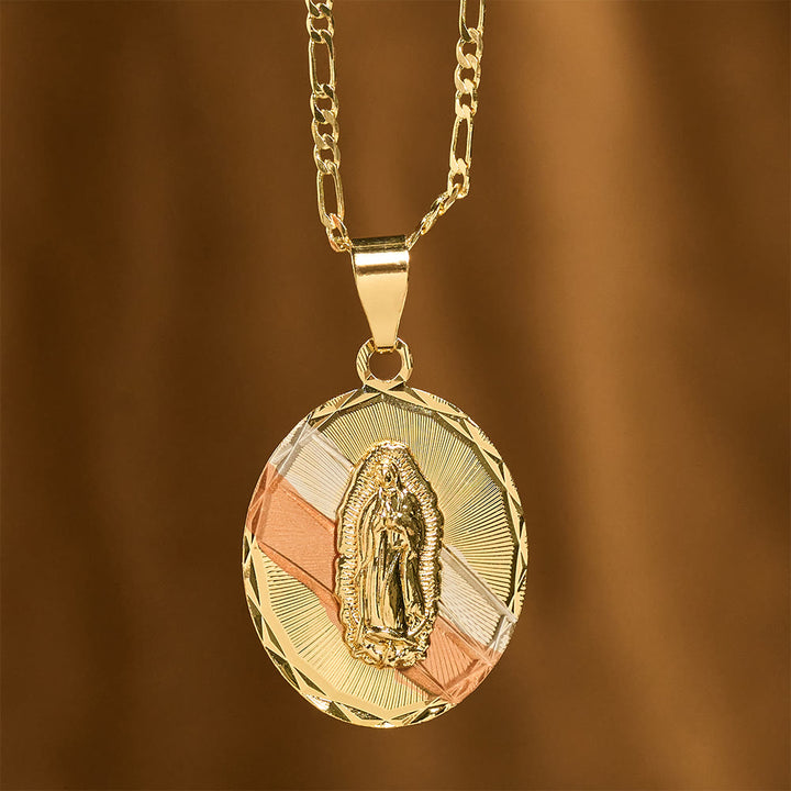 Christianartworkshop Four Styles Radiant Virgin Mary Oval Medallion Necklace: A Token of Heavenly Blessing - image 2