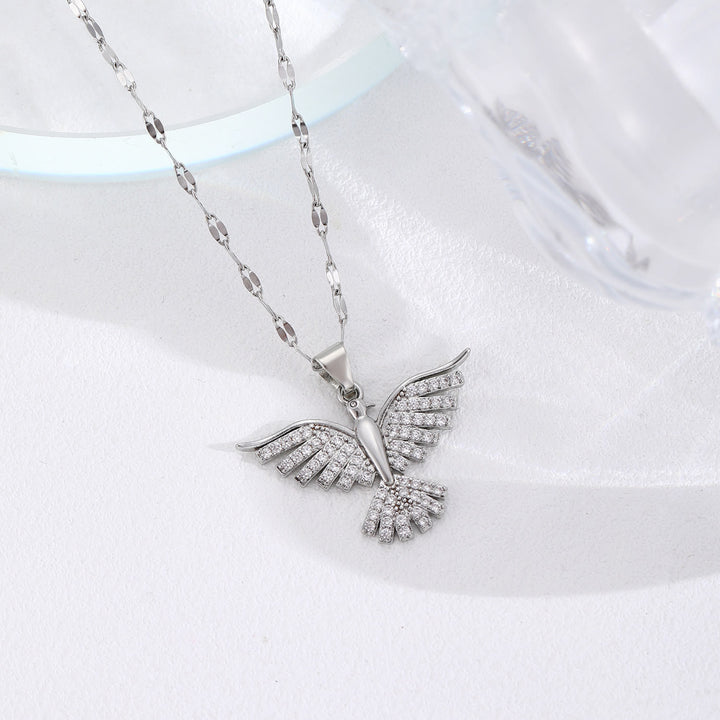 Christianartworkshop Sparkling Holy Spirit Dove Winged Necklace: Emblem of Divine Guidance - Silver - image 5