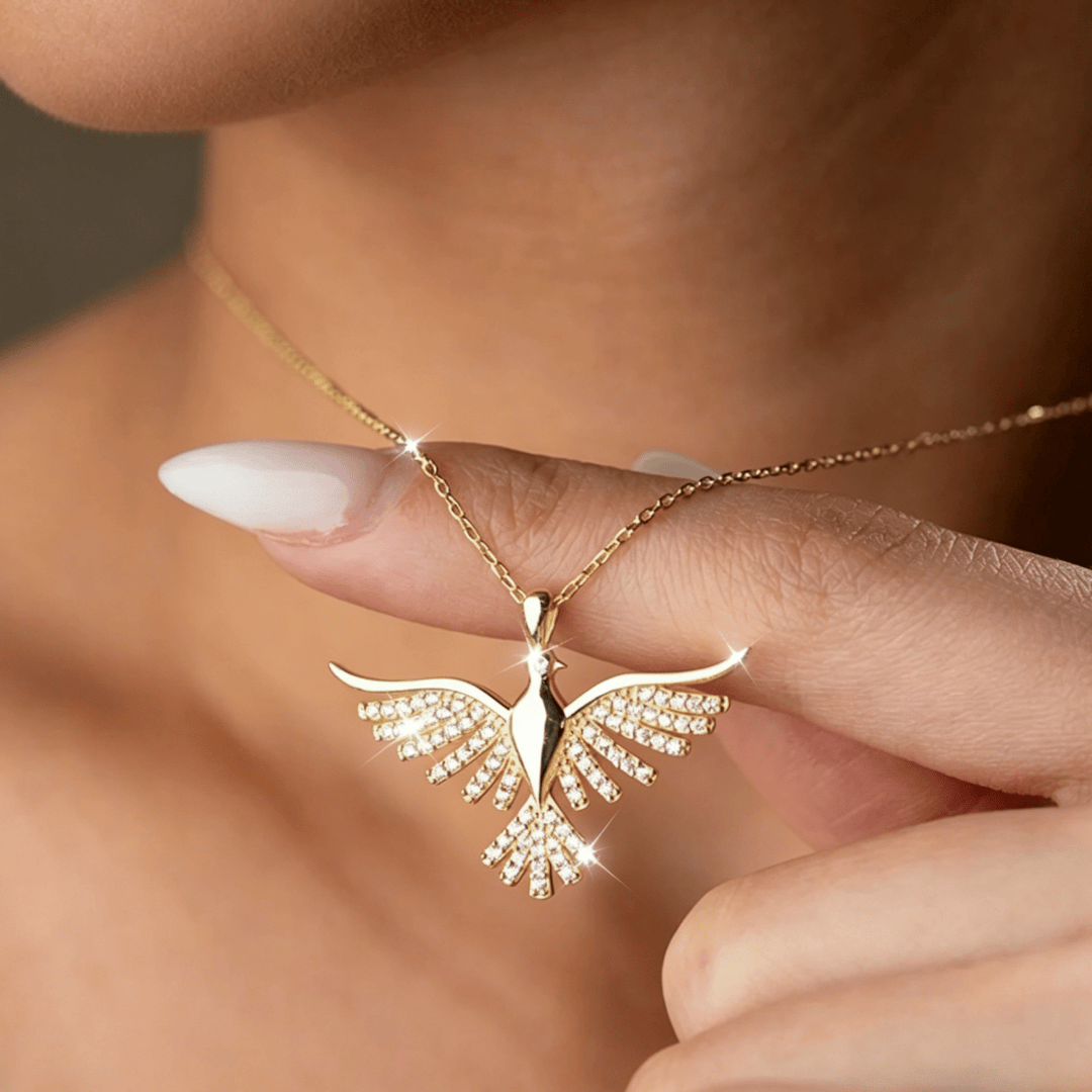 Christianartworkshop Sparkling Holy Spirit Dove Winged Necklace: Emblem of Divine Guidance - Golden - image 0