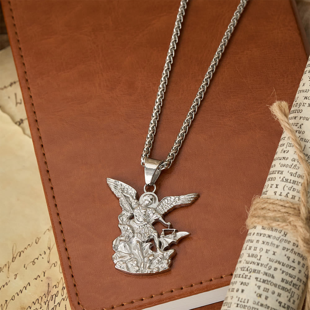 Christianartworkshop Dual-Color St. Michael Archangel Pendant Necklace: Emblem of Divine Protection - image 7
