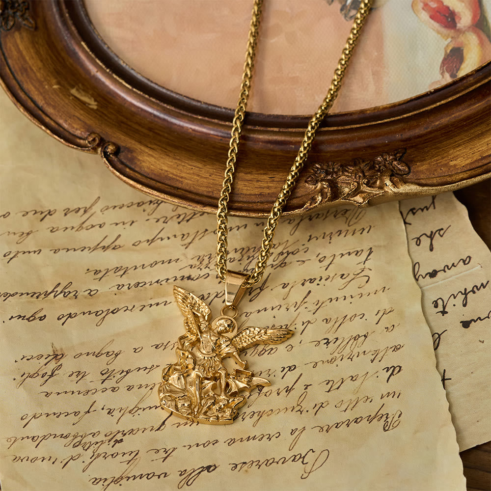 Christianartworkshop Dual-Color St. Michael Archangel Pendant Necklace: Emblem of Divine Protection - image 5