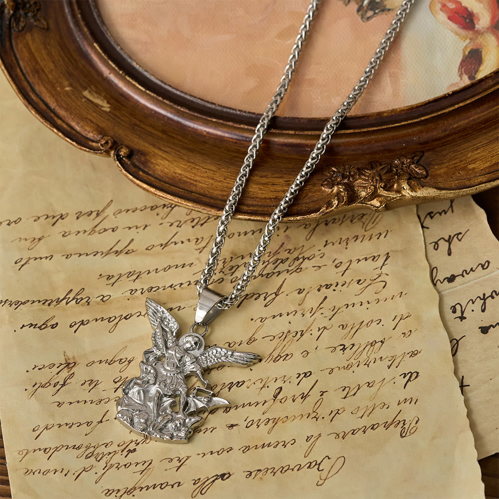 Christianartworkshop Dual-Color St. Michael Archangel Pendant Necklace: Emblem of Divine Protection - image 8